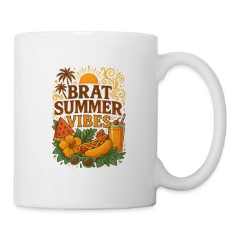 Brat Summer Vibes - Retro-Ästhetik trifft Gen Z - Tasse - Weiß - Rechts