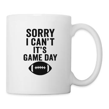 Désolé, je ne peux pas - c’est le football du jour du match - Mug blanc - blanc - Droite