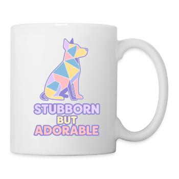 Stubborn but Adorable – Pastel Geometric Dog - Mug - white - Right