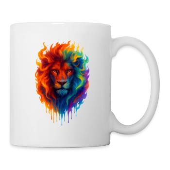 Lion multicolore - Mug blanc - blanc - Droite