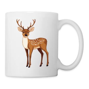stolzer Hirsch - Tasse - Weiß - Rechts