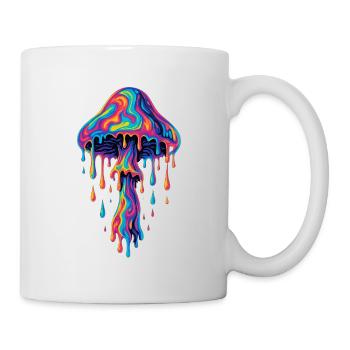 Psychedelischer Magic Mushroom – Tropfender LSD-St - Tasse - Weiß - Rechts