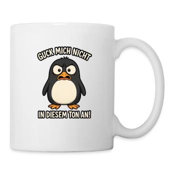 Drôle de pingouin disant oiseau - Mug blanc - blanc - Droite