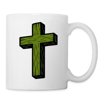 Icône de croix en bois - Mug blanc - blanc - Droite