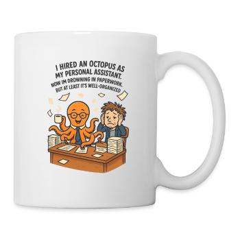 0008 Assistant Pieuvre - Mug blanc - blanc - Droite