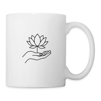 lotus flower on hand - Mug - white - Right