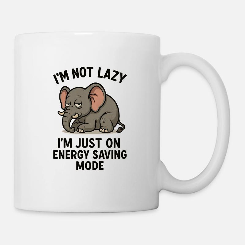 The Lazy Elefant - Tasse - Weiß
