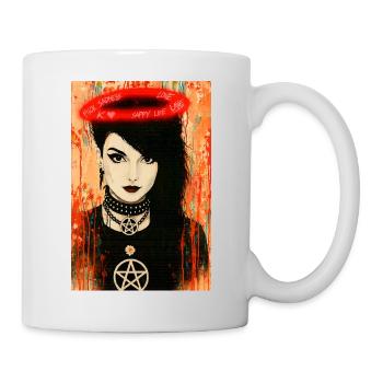 Ange gothique auréole Femme omikly anarchie rock - Mug blanc - blanc - Droite