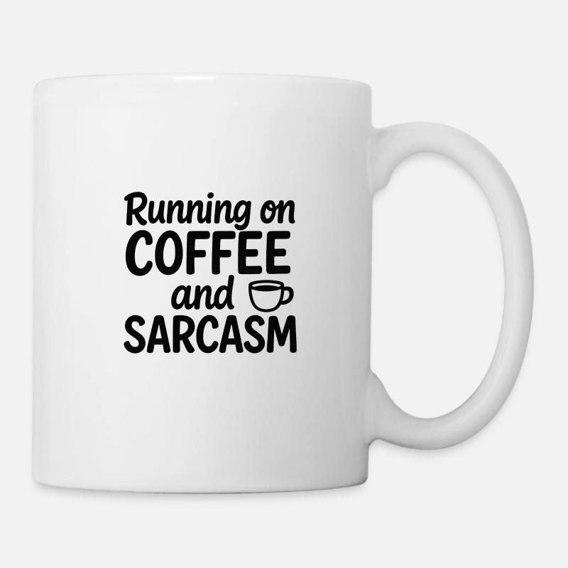 Running on Coffee and Sarcasm - Mug - white