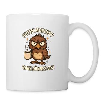 Bonjour glace très mince disant oiseau café - Mug blanc - blanc - Droite