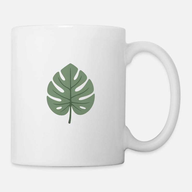 Minimal monstera leaf - Mug - white