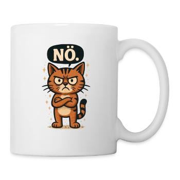 Lustige Katze mit frechem Spruch Nö - Tasse - Weiß - Rechts