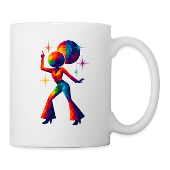 WPAP Style - Female Disco Dancer from the 70s - Mug - white - Right