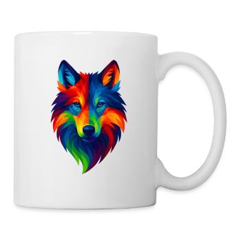 WPAP Polygon Stil Tiere Wolf - Tasse - Weiß - Rechts
