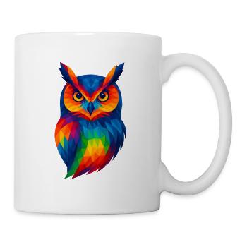 WPAP Stil Tiere - Eule - Tasse - Weiß - Rechts