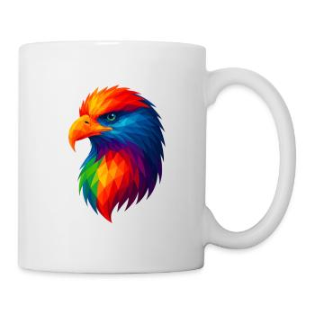 WPAP Polygon Stil Tiere- Adler - Tasse - Weiß - Rechts