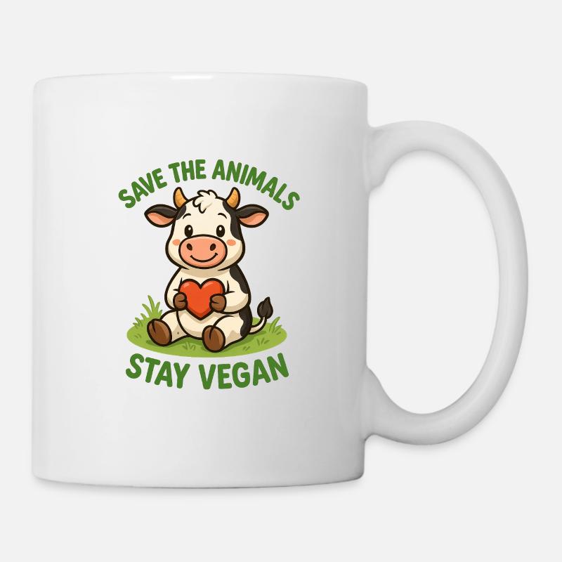 Save the Animals Stay Vegan - Mug - white