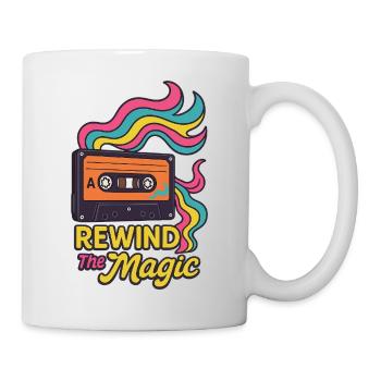 Rewind the Magic – Retro cassette with a colorful vibe - Mug - white - Right