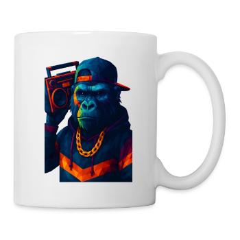WPAP Style Animals - Gorilla Hip Hop Outfit Boombox - Mug blanc - blanc - Droite