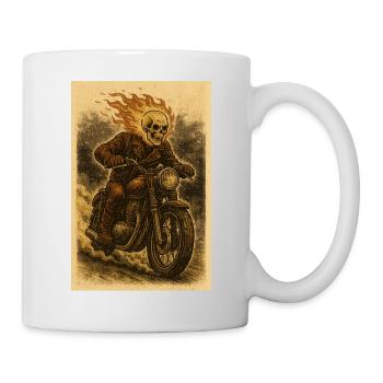 Ghost Rider in vintage style - Mug - white - Right