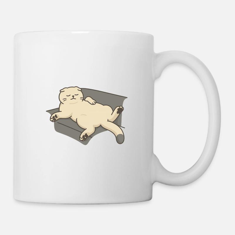 Chat relaxant sur le canapé - Mug blanc - blanc