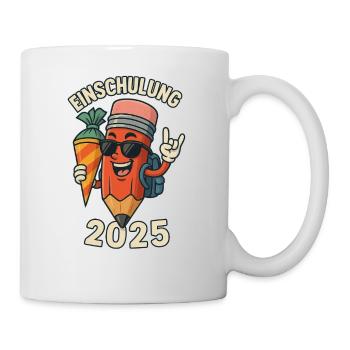 Lustiges T-Shirt für Schulanfänger - Tasse - Weiß - Rechts