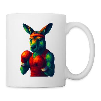 WPAP Style Animals - Kangaroo Boxer in Pose - Mug - white - Right
