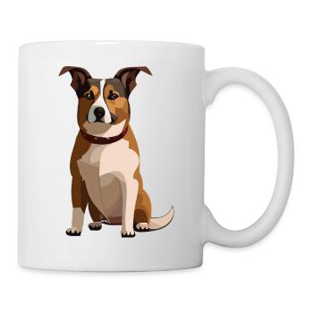 Le Jack Russell Terrier se reproduit dans un style géométrique - Mug blanc - blanc - Droite