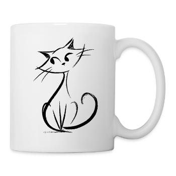 Cute cat drawing - Mug - white - Right