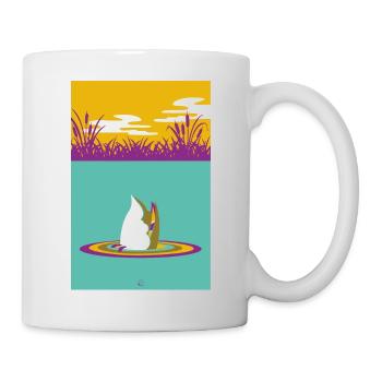 Ente taucht ab - Tasse - Weiß - Rechts