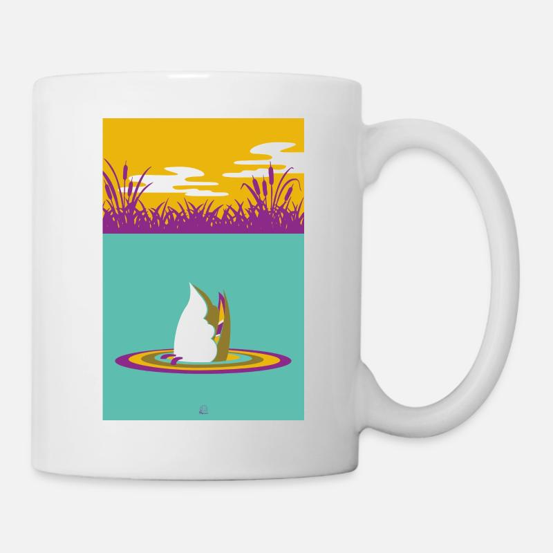 Ente taucht ab - Tasse - Weiß