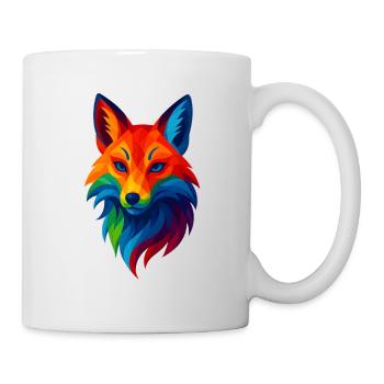 WPAP Style Animals - Kitsune Fox Spirit - Mug - white - Right