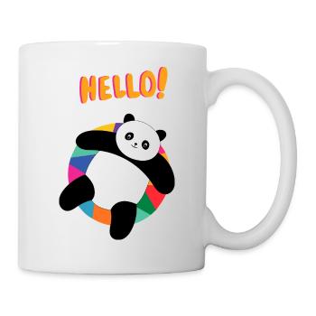 Chill Panda Says Hello - Gift Idea - Mug - white - Right