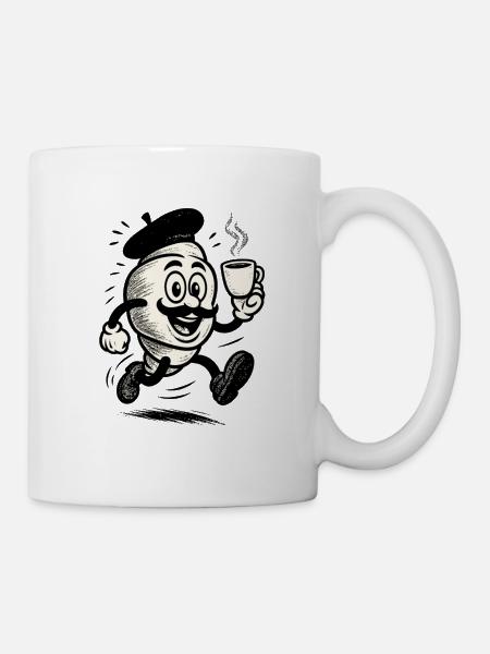 Französisches Croissant - Tasse - Weiß
