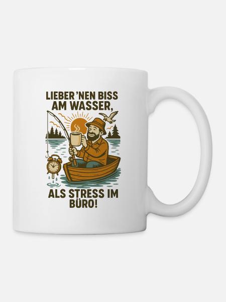 Angler Fische Sprüche Lustig - Tasse - Weiß