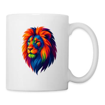 WPAP Polygon Style Animals - Lion Portrait - Mug - white - Right