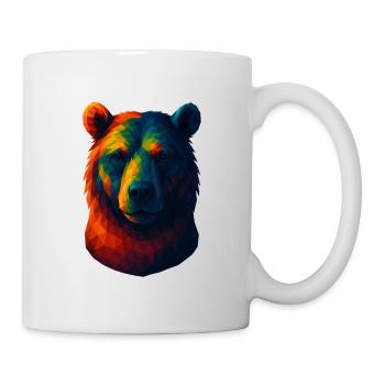 WPAP Style Animals - Grizzly Bear Portrait - Mug - white - Right