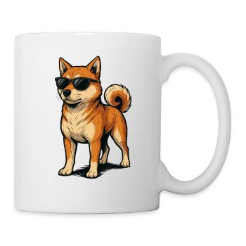 Shiba with cool sunglasses - Mug - white - Right