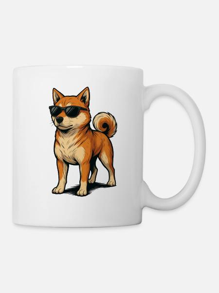 Shiba with cool sunglasses - Mug - white