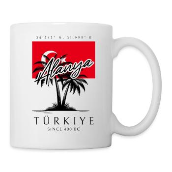 Alanya Palm Trees Turkey Flag Travel Souvenir - Mug - white - Right