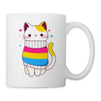 Pansexuell Katze LGBTQ+ Pride CSD Queer Pride - Tasse - Weiß - Rechts