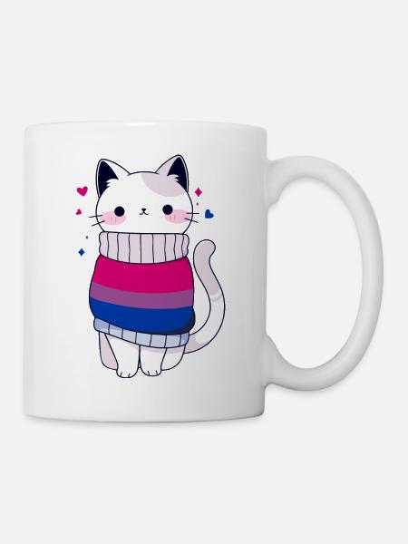 Bisexual Cat Bi Queer LGBTQ CSD Pride Month - Mug - white