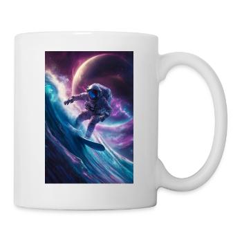 Astronaute surfeur galactique - Mug blanc - blanc - Droite