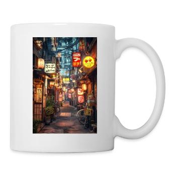 Glühen der Nachtgasse von Tokio - Tasse - Weiß - Rechts