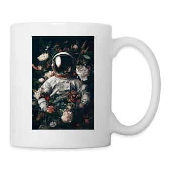 Astronaute en fleurs - Mug blanc - blanc - Droite