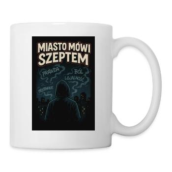La ville parle à voix basse - Des graphismes sombres sur un t-shirt - Mug blanc - blanc - Droite
