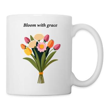 Bouquet printanier de tulipes et de roses - Mug blanc - blanc - Droite