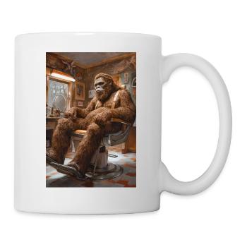 Sasquatch at the Barber Shop - Mug - white - Right