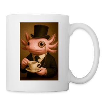 Axolotl pimpant au café - Mug blanc - blanc - Droite