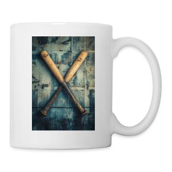 Battes de baseball croisées vintage - Mug blanc - blanc - Droite